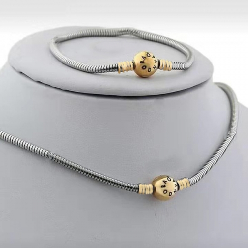 Stainless Steel Pandor*a Jewelry Set ZQ831-PDS0068-S-G