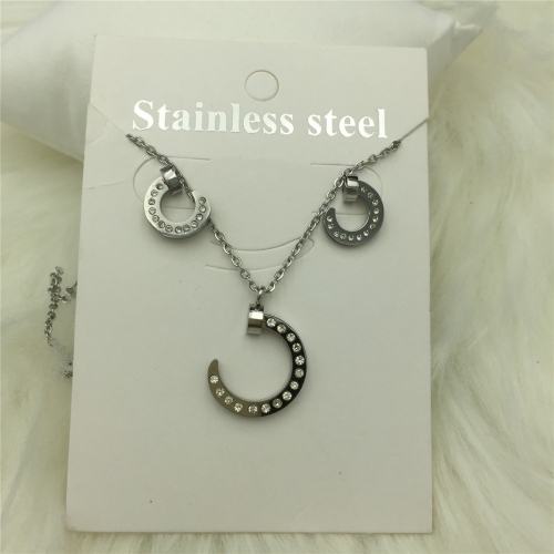 Stainless Steel Cartie*r Jewelry Set LI210411-S014-S