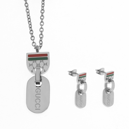 Stainless Steel Gucc*i Jewelry Set LI210411-585-S