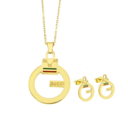 Stainless Steel Gucc*i Jewelry Set LI210411-596-G