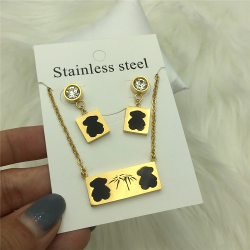 Stainless Steel Tou*s Jewelry Set LI210411-S023-G