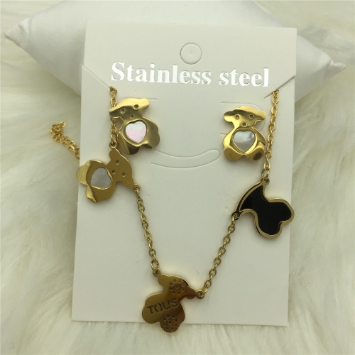 Stainless Steel Tou*s Jewelry Set LI210411-S029-G