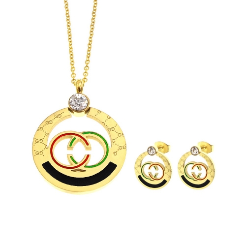 Stainless Steel Gucc*i Jewelry Set LI210411-583I-G