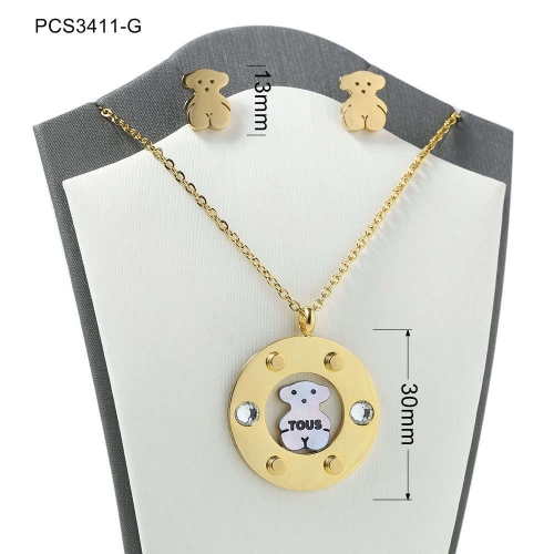 Stainless Steel Tou*s Jewelry Set LI210411-PCS3411-G