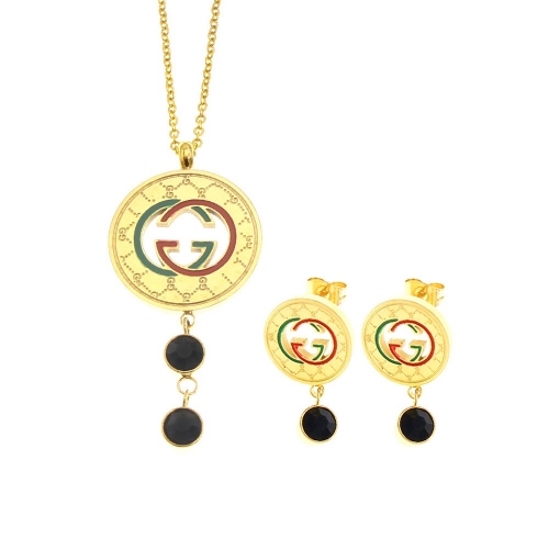 Stainless Steel Gucc*i Jewelry Set LI210411-583A-G