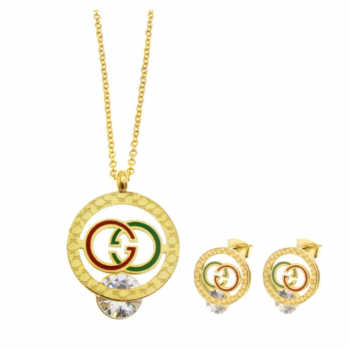 Stainless Steel Gucc*i Jewelry Set LI210411-600-G