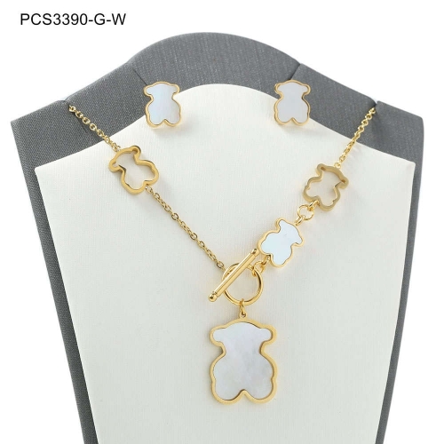 Stainless Steel Tou*s Jewelry Set  LI210411-PCS339-G-W