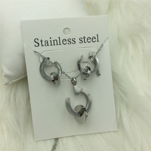 Stainless Steel Cartie*r Jewelry Set LI210411-S064