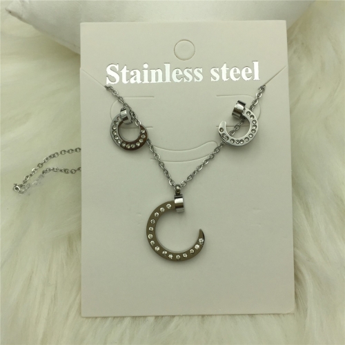 Stainless Steel Cartie*r Jewelry Set LI210411-S022-S