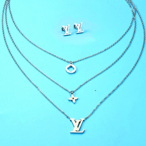 Stainless Steel LV Jewelry Set H210414-FT0414181S