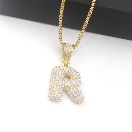 Stainless Steel Letter R Necklace H210414-FT041424RN