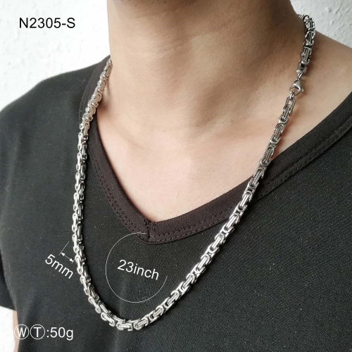 Stainless Steel Man Necklace  MC292-N2305-S