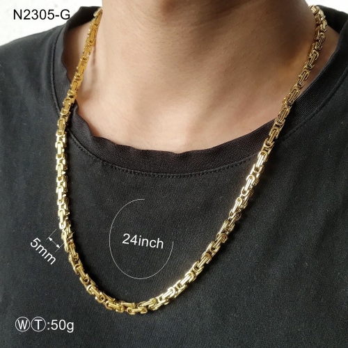 Stainless Steel Man Necklace  MC292-N2305-G