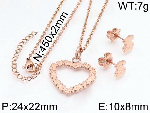 Stainless Steel Tou*s Jewelry Set TZ-109R