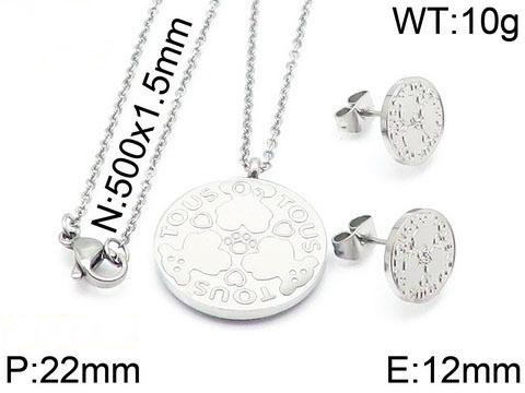 Stainless Steel Tou*s Jewelry Set TZ-013G