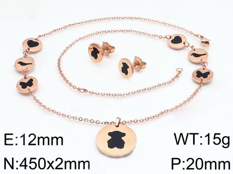 Stainless Steel Tou*s Jewelry Set TZ-108R