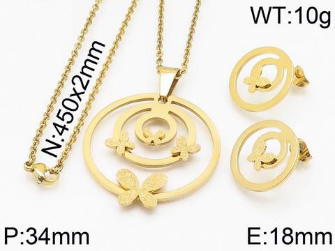 Stainless Steel Butterfly Jewelry Set TZ-017J