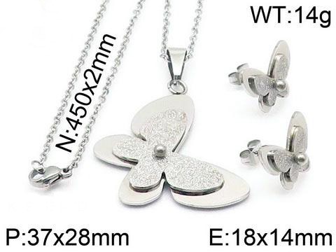 Stainless Steel Butterfly Jewelry Set TZ-018G