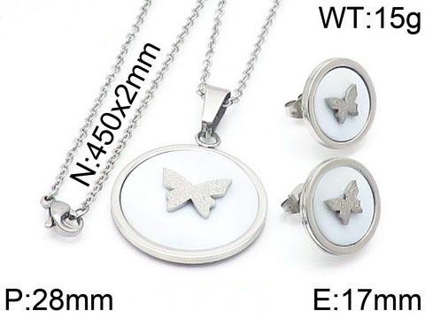 Stainless Steel Butterfly Jewelry Set TZ-016G