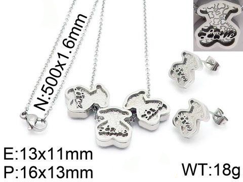 Stainless Steel Tou*s Jewelry Set TZ-026G