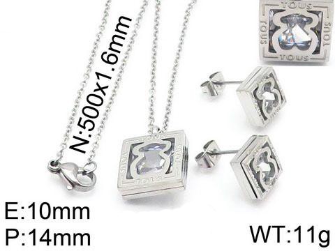 Stainless Steel Tou*s Jewelry Set TZ-030G