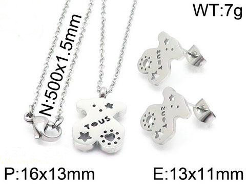 Stainless Steel Tou*s Jewelry Set TZ-008G