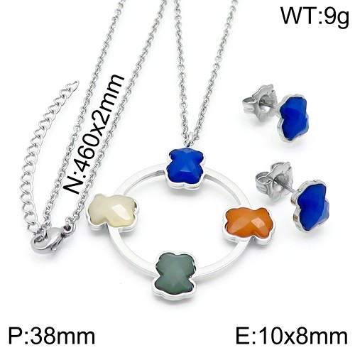 Stainless Steel Tou*s Jewelry Set TZ-139S