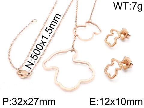 Stainless Steel Tou*s Jewelry Set TZ-107R