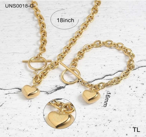 Stainless Steel Uno de 50 Jewelry Set CAT210419-UNS0018-G