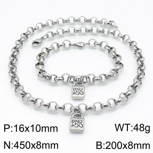 Stainless Steel Uno de 50 Jewelry Set CAT210419-UNS0005