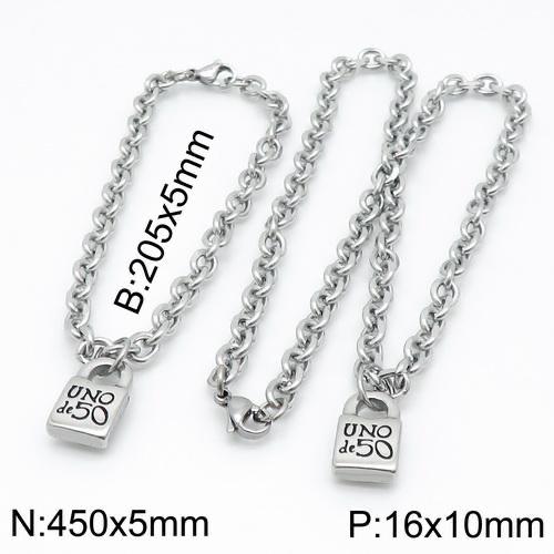 Stainless Steel Uno de 50 Jewelry Set CAT210419-UNS0016