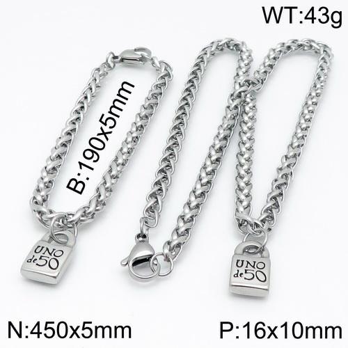 Stainless Steel Uno de 50 Jewelry Set CAT210419-UNS0006