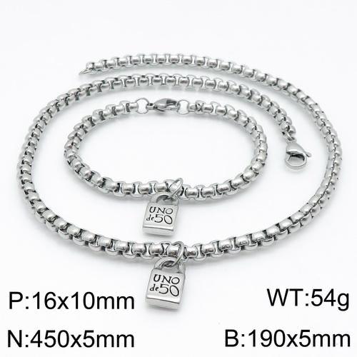 Stainless Steel Uno de 50 Jewelry Set CAT210419-UNS0010-5MM