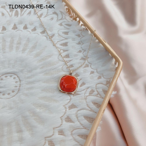 Stainless Steel Necklace TLDN0439-RE-14K