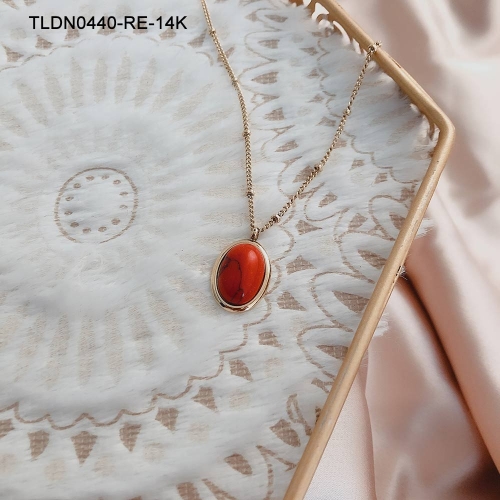 Stainless Steel Necklace TLDN0440-RE-14K