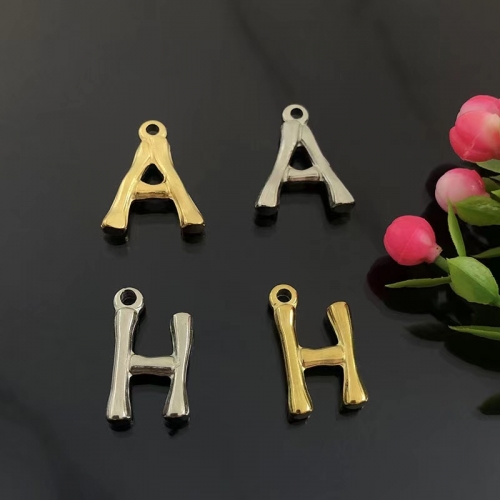 Stainless Steel Jewelry Charm Z20210429S-Letter A  silver color