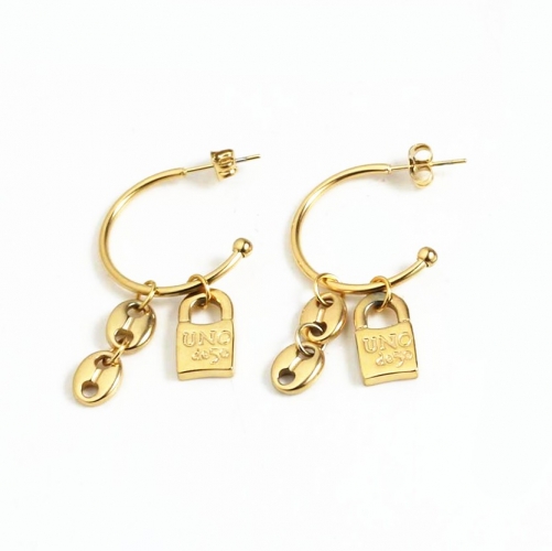 Stainless Steel uno de 50 Earring UNE0057-G