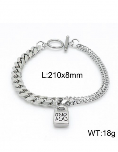 Stainless Steel uno de 50 Bracelet UNF087-12B