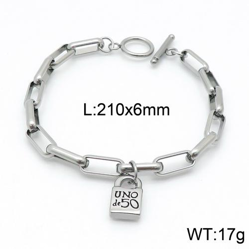 Stainless Steel uno de 50 Bracelet UNF057-11B