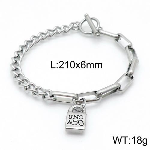 Stainless Steel uno de 50 Bracelet UNF086-12B