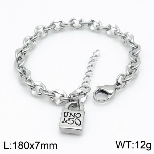 Stainless Steel uno de 50 Bracelet UNF804-12B