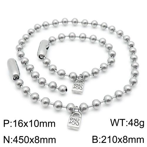 Stainless Steel uno de 50 Jewelry Set UNF033-23S-8MM