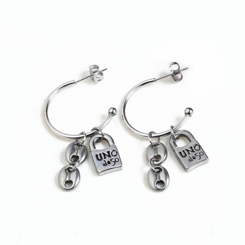 Stainless Steel uno de 50 Earring UNE0057-S