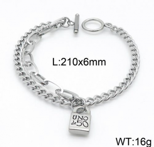 Stainless Steel uno de 50 Bracelet UNF804-13B