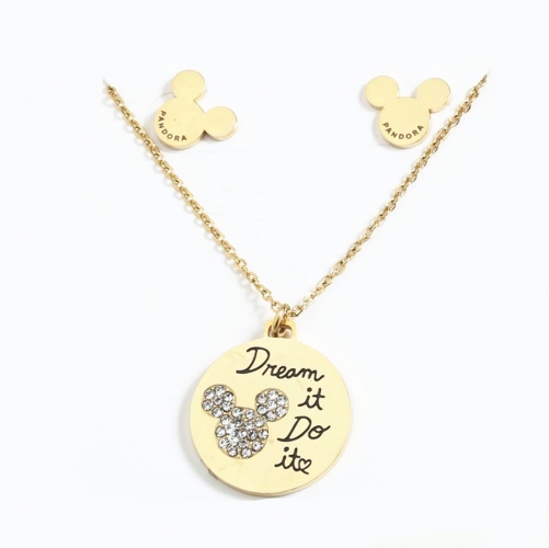 Stainless Steel Pandor*a Mickey Jewelry PDS0216-G