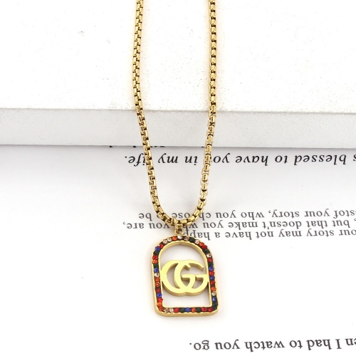 Stainless Steel Brand Necklace FN0017E