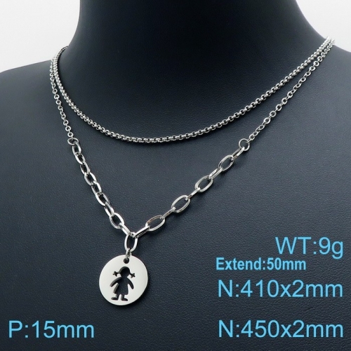 Stainless Steel Necklace KN119524-9