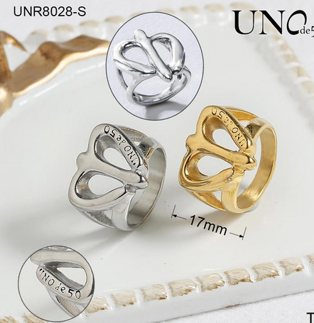 Stainless Steel Uno De 50 Ring  UNR8028-S