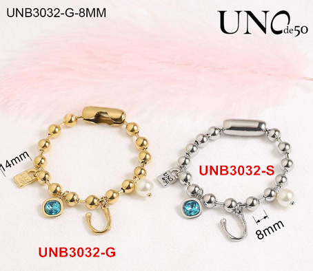 Stainless Steel Uno De 50 Bracelet UNB3032-G