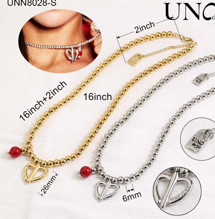 Stainless Steel Uno De 50 Necklace UNN8028-G